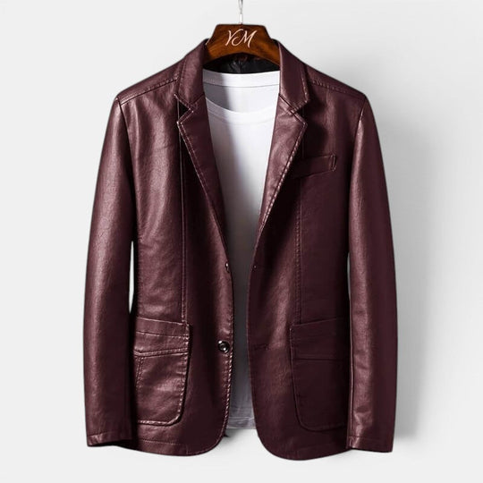 Veste en Cuir Premium Homme Biker Cuir Véritable Slim