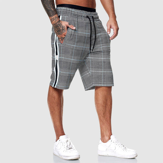 Short à Carreaux Homme Été Plage Respirant Léger
