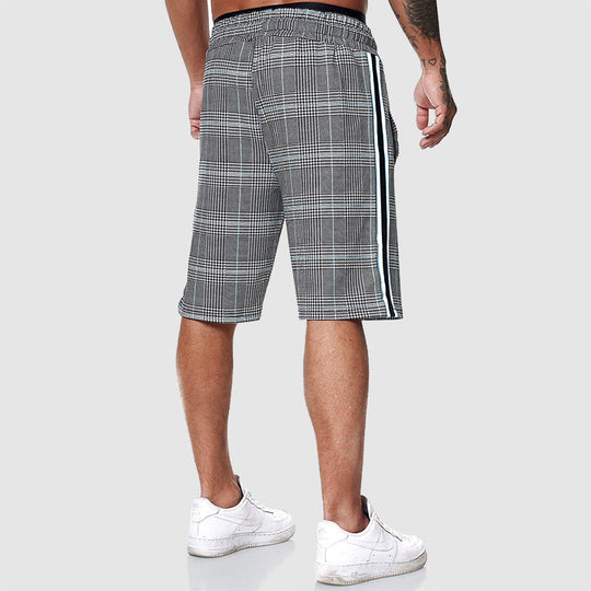 Short à Carreaux Homme Été Plage Respirant Léger