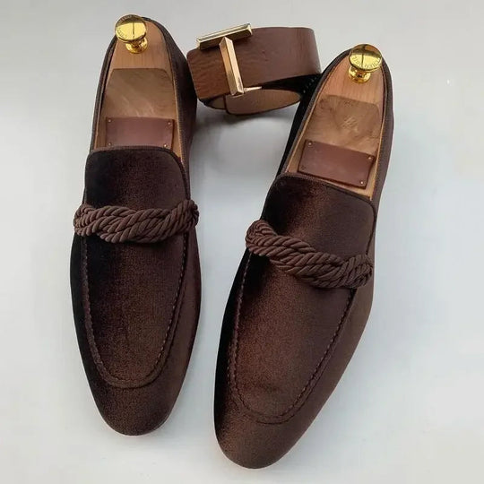 Mocassins en Velours Élégants Homme à Enfiler Slip-On