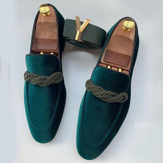 Mocassins en Velours Élégants Homme à Enfiler Slip-On