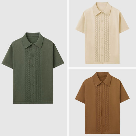 Chemise en Maille Homme Manches Courtes Élégante Été