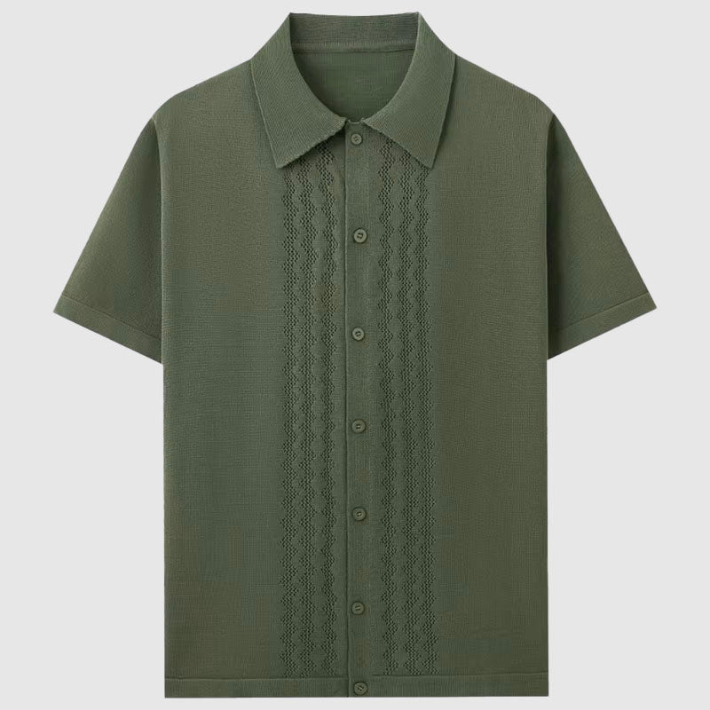 Chemise en Maille Homme Manches Courtes Élégante Été