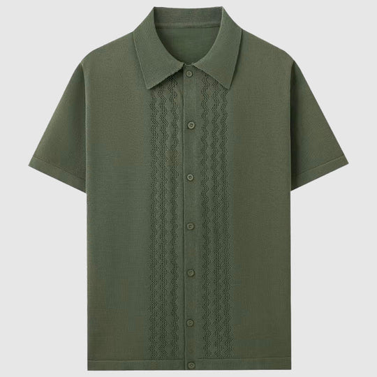 Chemise en Maille Homme Manches Courtes Élégante Été