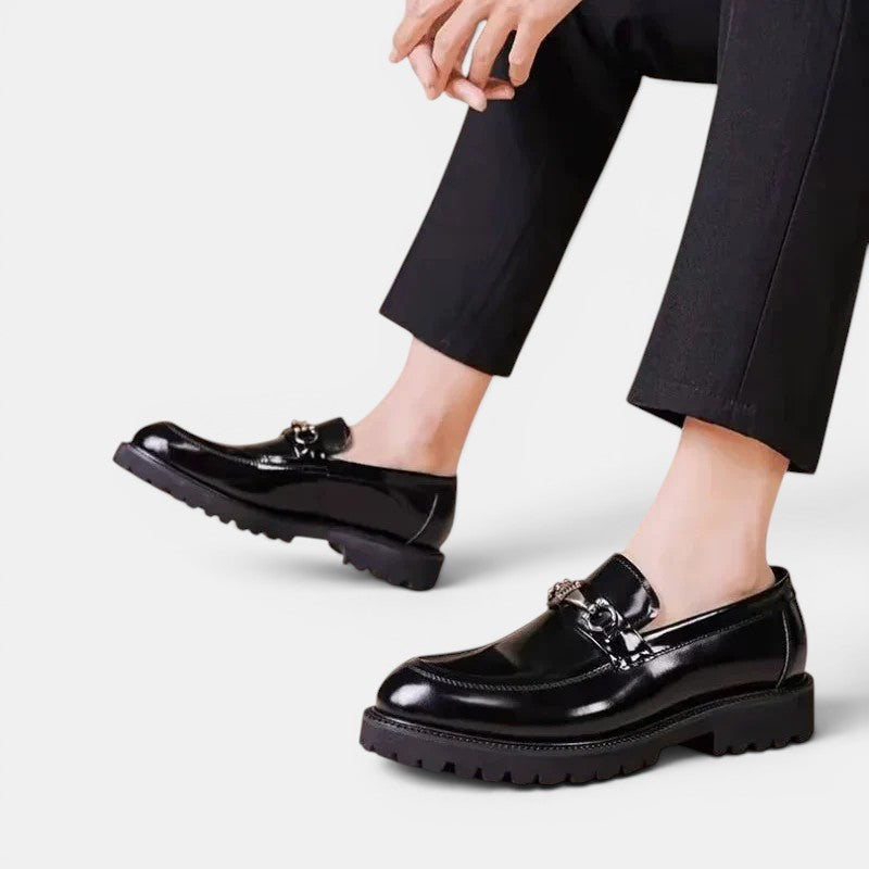 Mocassins Horsebit Homme Cuir Semelle Crantée Slip-On