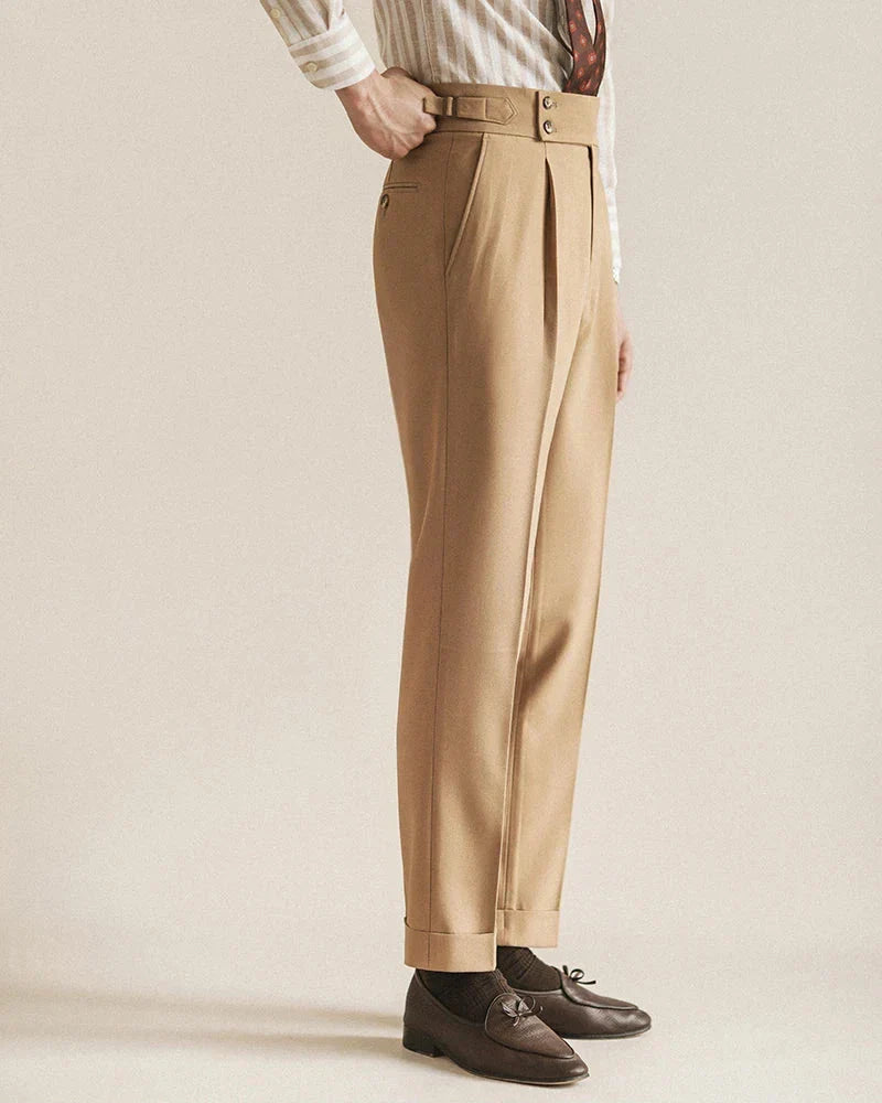 Pantalon de Costume à Pinces Homme Cintré Business