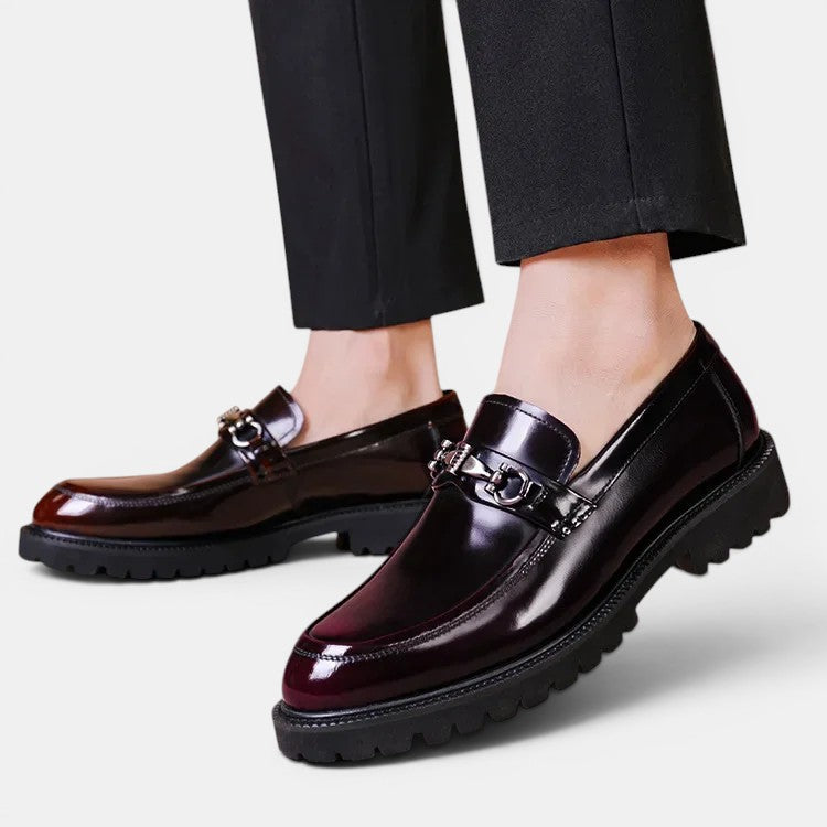 Mocassins Horsebit Homme Cuir Semelle Crantée Slip-On