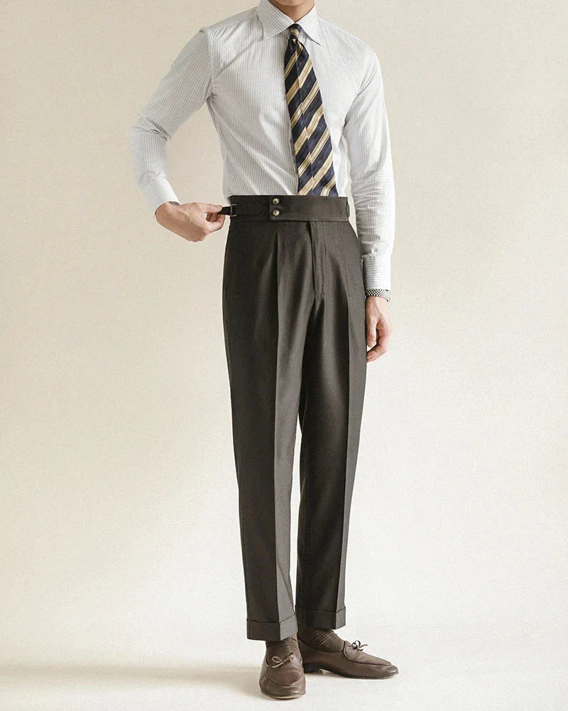 Pantalon de Costume à Pinces Homme Cintré Business