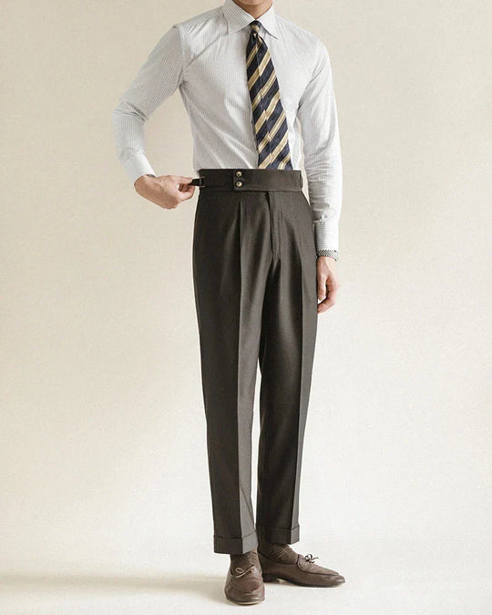Pantalon de Costume à Pinces Homme Cintré Business