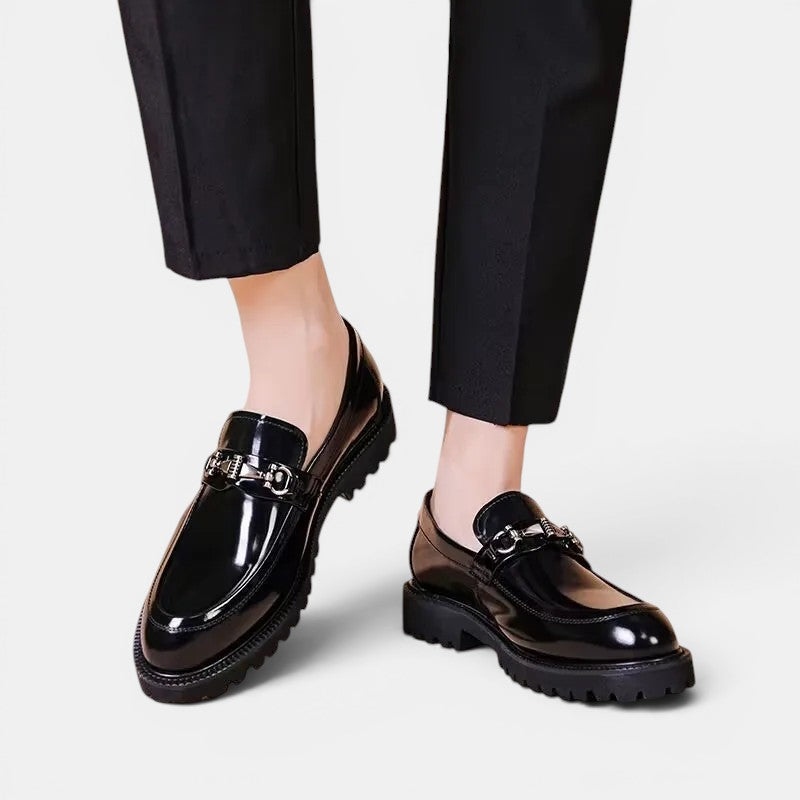 Mocassins Horsebit Homme Cuir Semelle Crantée Slip-On
