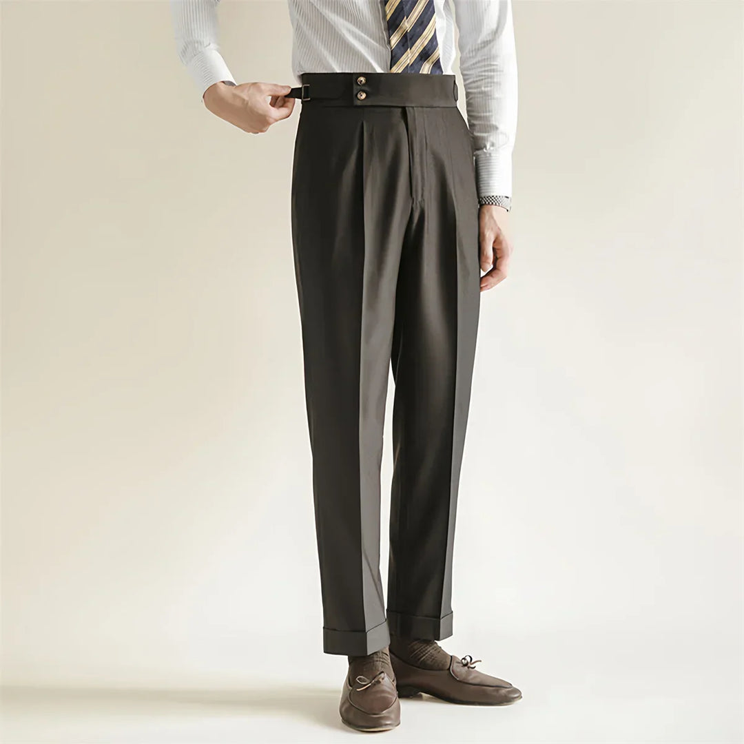 Pantalon de Costume à Pinces Homme Cintré Business
