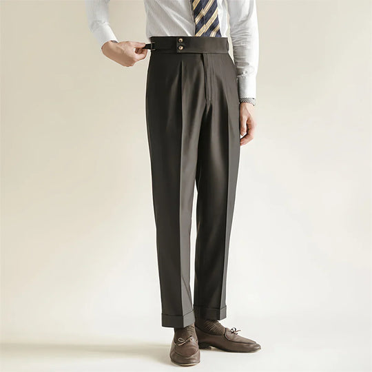 Pantalon de Costume à Pinces Homme Cintré Business