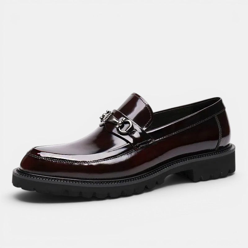 Mocassins Horsebit Homme Cuir Semelle Crantée Slip-On