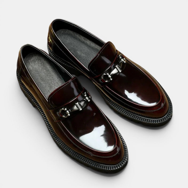 Mocassins Horsebit Homme Cuir Semelle Crantée Slip-On