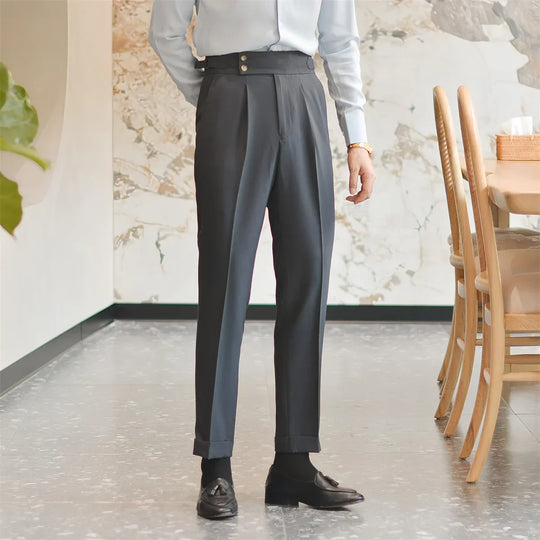Pantalon de Costume à Pinces Homme Cintré Business