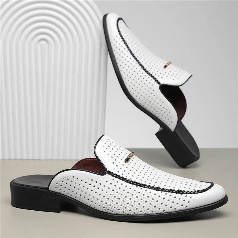 Claquettes en Cuir Rembourrées Homme Été Sandales