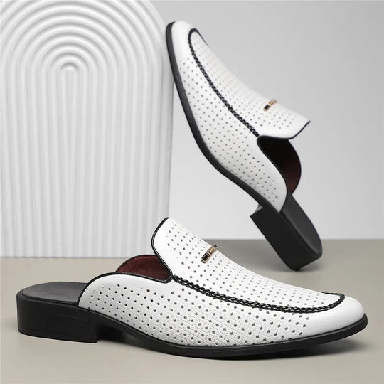 Claquettes en Cuir Rembourrées Homme Été Sandales