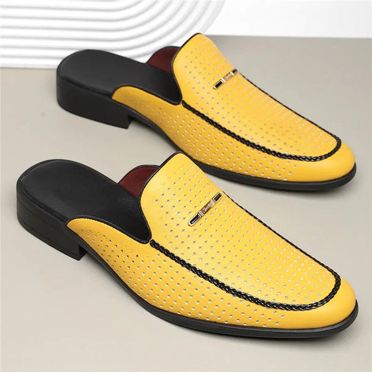 Claquettes en Cuir Rembourrées Homme Été Sandales