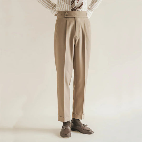 Pantalon de Costume à Pinces Homme Cintré Business