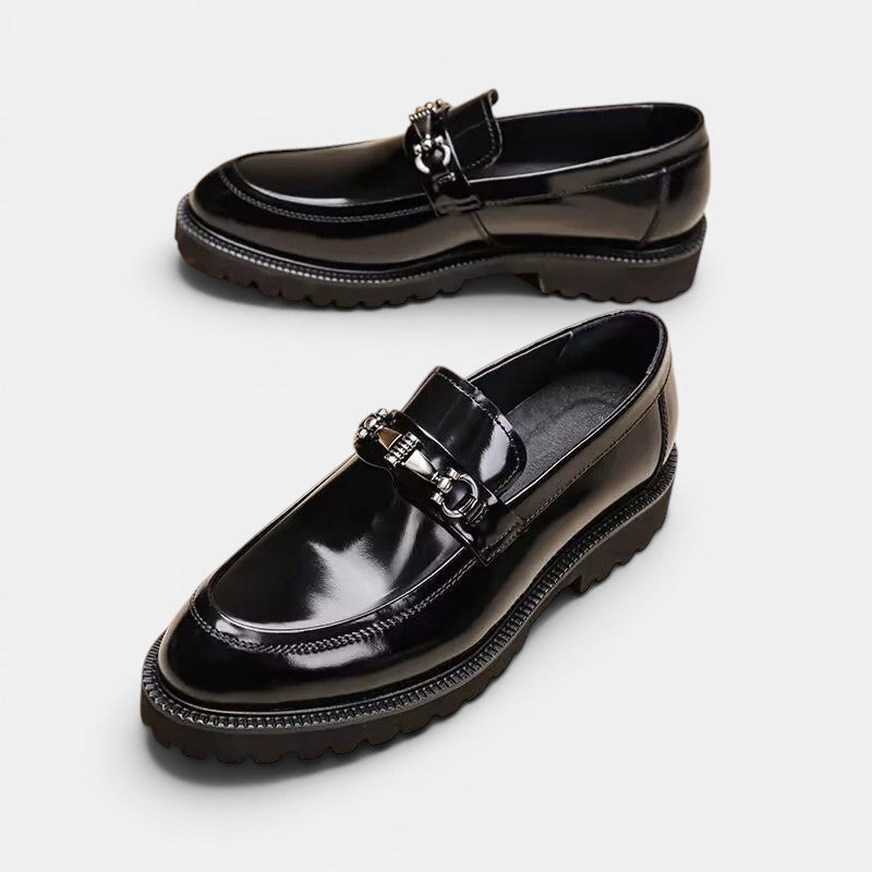 Mocassins Horsebit Homme Cuir Semelle Crantée Slip-On