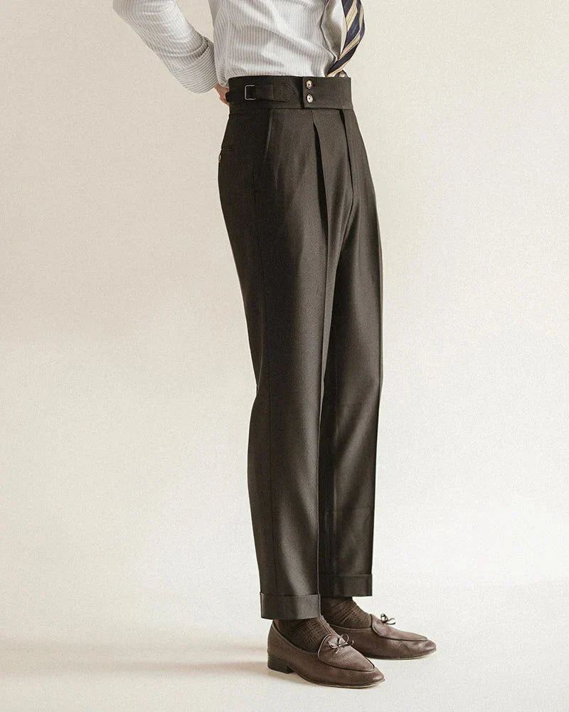 Pantalon de Costume à Pinces Homme Cintré Business