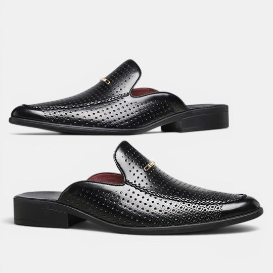Claquettes en Cuir Rembourrées Homme Été Sandales