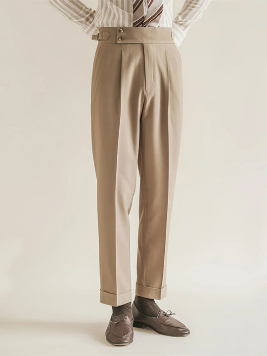 Pantalon de Costume à Pinces Homme Cintré Business