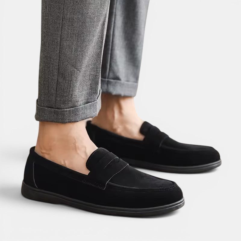 Mocassins Premium en Daim Homme à Enfiler Slip-On