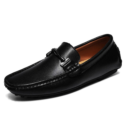 Mocassins en Cuir Homme Slip-On Semelle Caoutchouc
