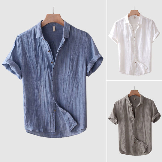 Chemise de Plage en Lin Légère Homme Été Coton