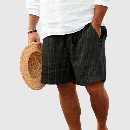 Short en Coton Rayé pour Homme Cordon Été Plage