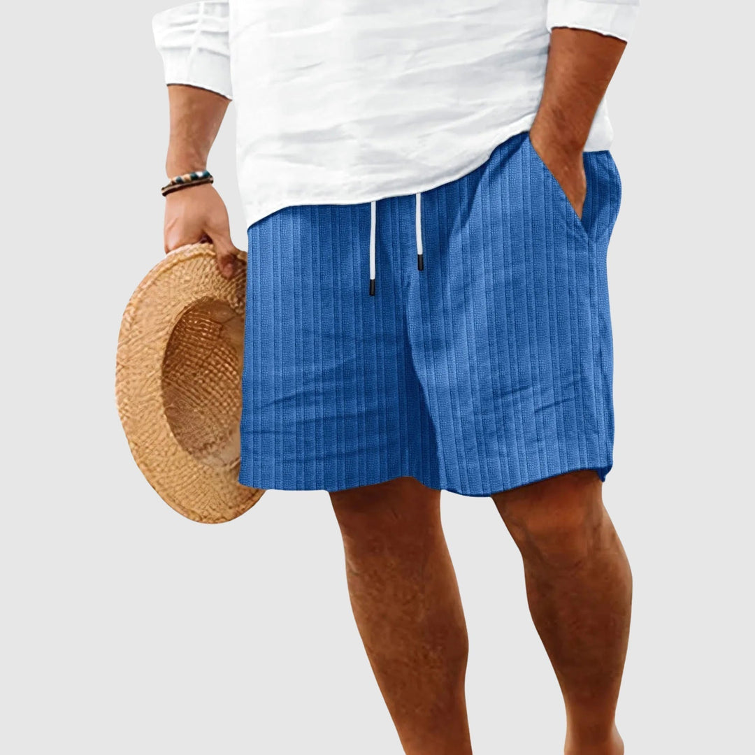 Short en Coton Rayé pour Homme Cordon Été Plage