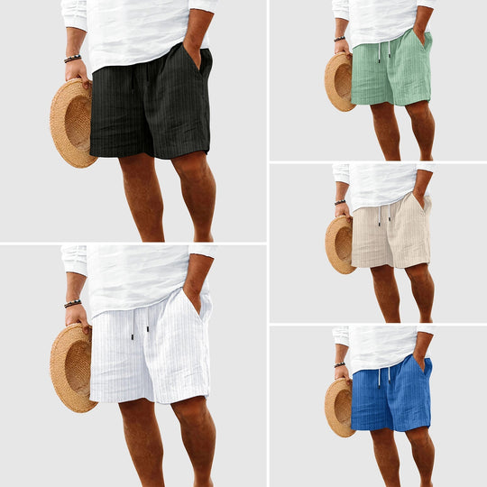 Short en Coton Rayé pour Homme Cordon Été Plage