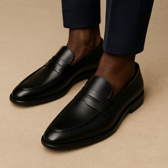 Mocassins Penny Homme Cuir Lisse à Enfiler Slip-On