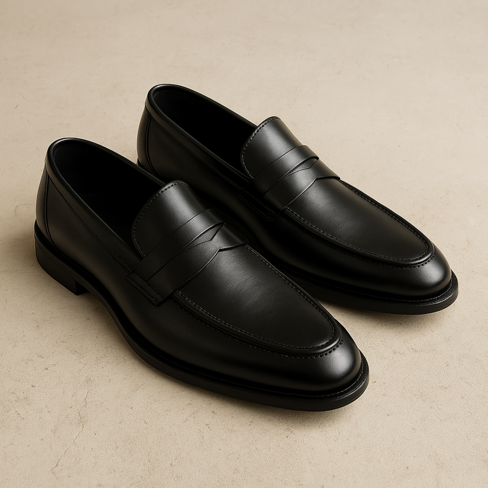 Mocassins Penny Homme Cuir Lisse à Enfiler Slip-On