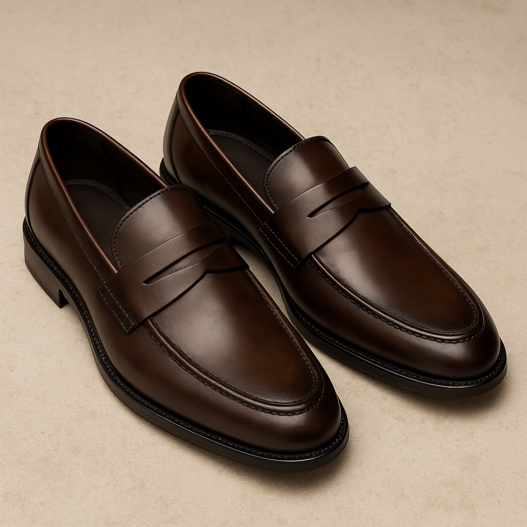 Mocassins Penny Homme Cuir Lisse à Enfiler Slip-On