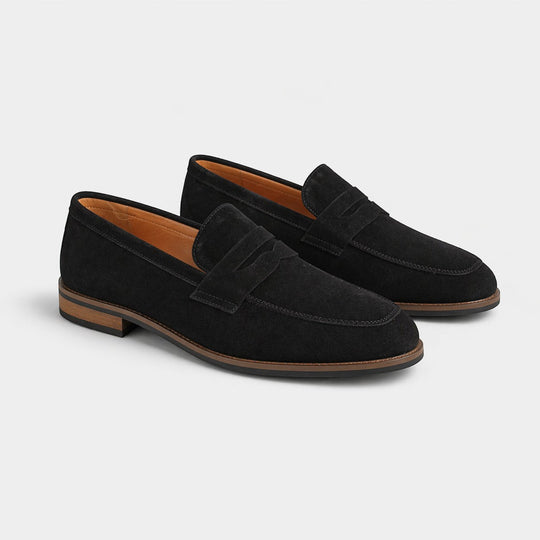 Mocassins Penny en Daim Homme Été à Enfiler Slip-On