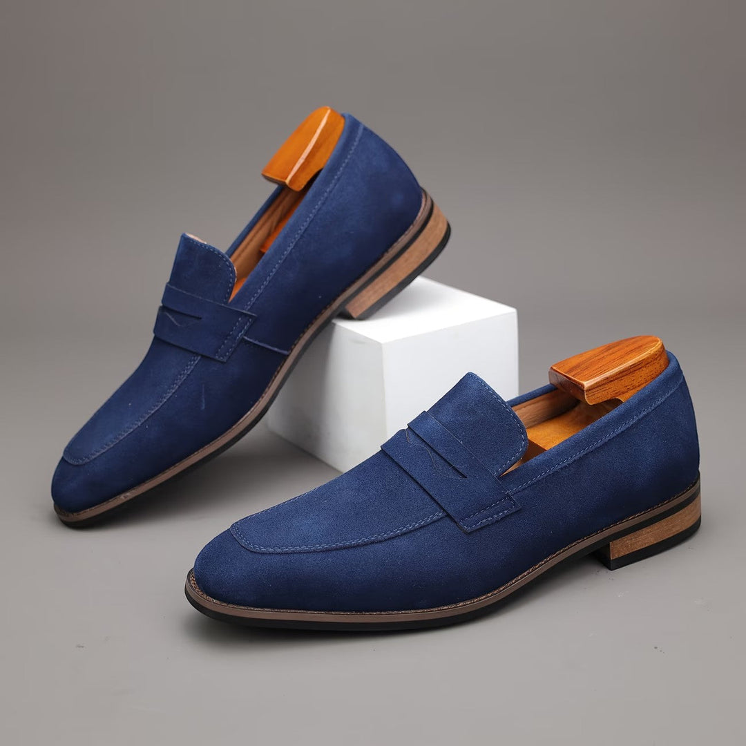 Mocassins Penny en Daim Homme Été à Enfiler Slip-On