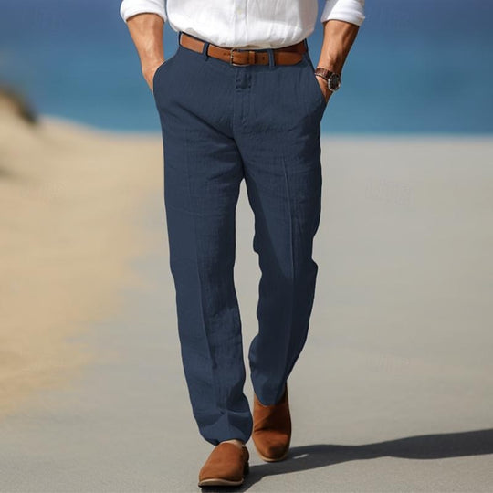 Pantalon en Lin Premium Homme Élégant Été Costume