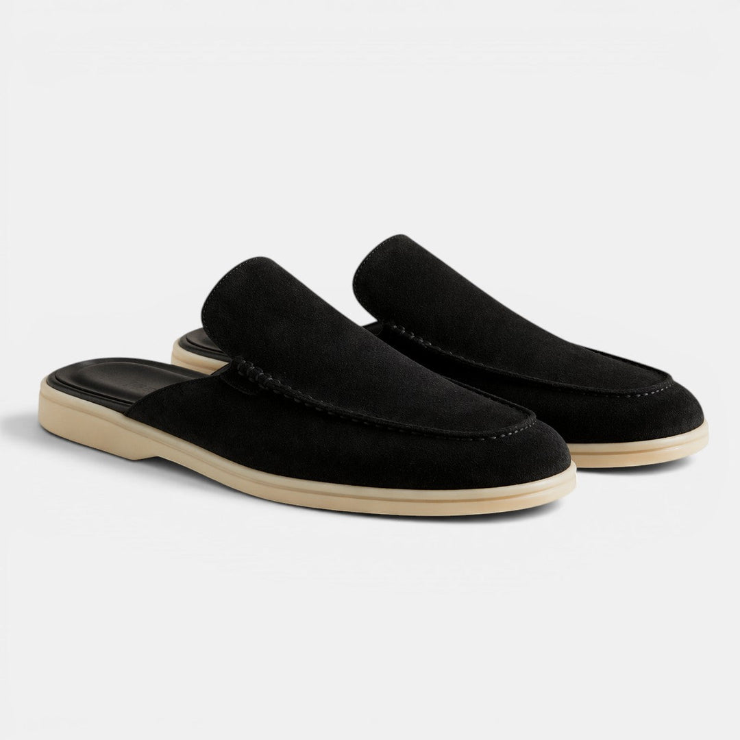 Mules en Daim à Enfiler Homme Été Sandales Slip-On