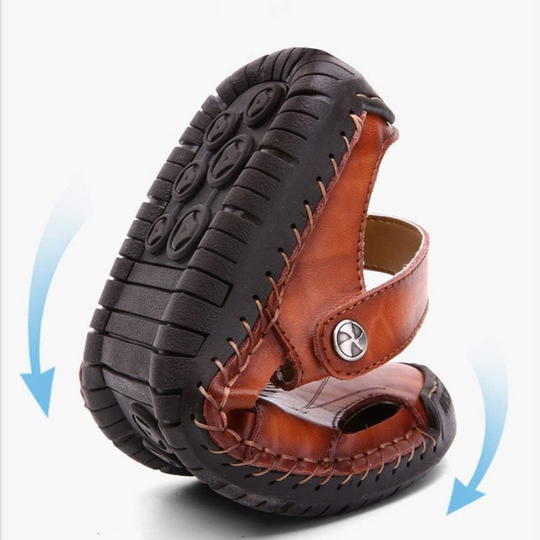 Sandales en Cuir Orthopédiques Homme Outdoor Plein Air