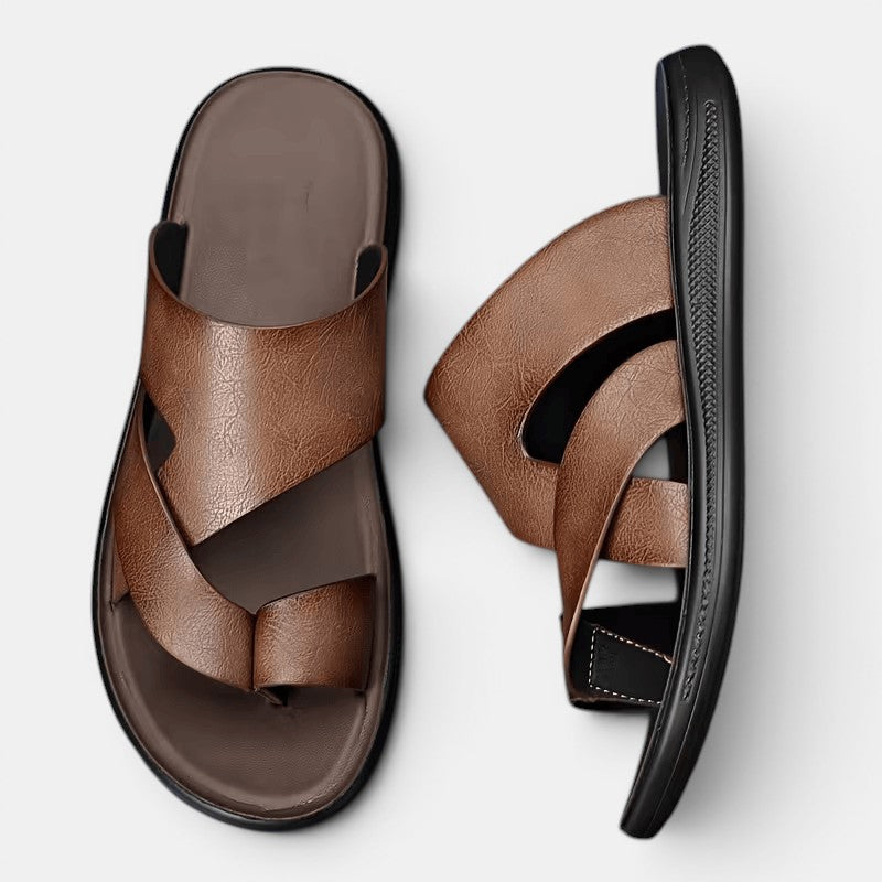 Sandales en Cuir Confortables Homme Été Outdoor