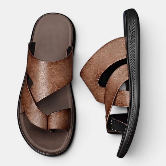 Sandales en Cuir Confortables Homme Été Outdoor