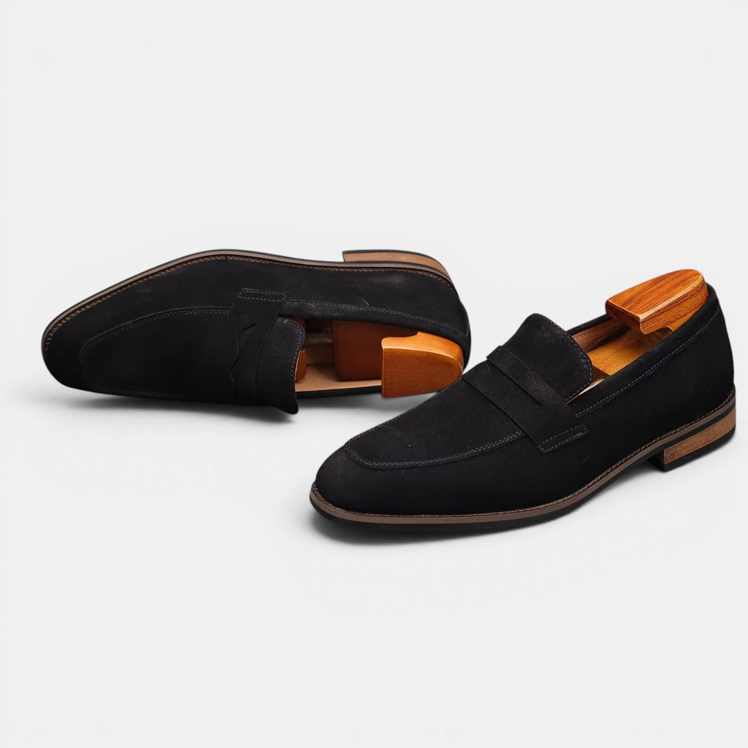 Mocassins Penny en Daim Homme Été à Enfiler Slip-On