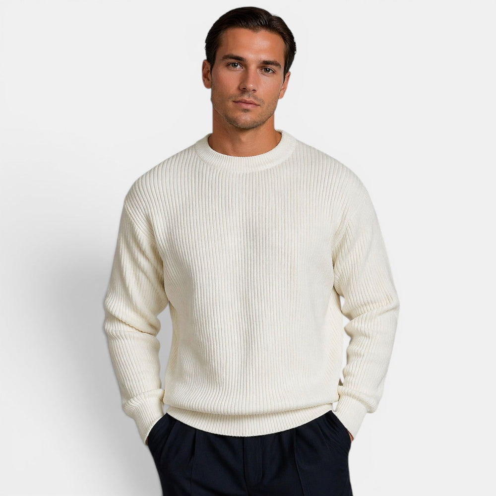 Pull en Maille Col Rond Homme Doux Sweater Basique