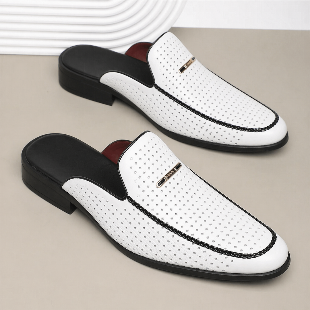 Claquettes en Cuir Rembourrées Homme Été Sandales