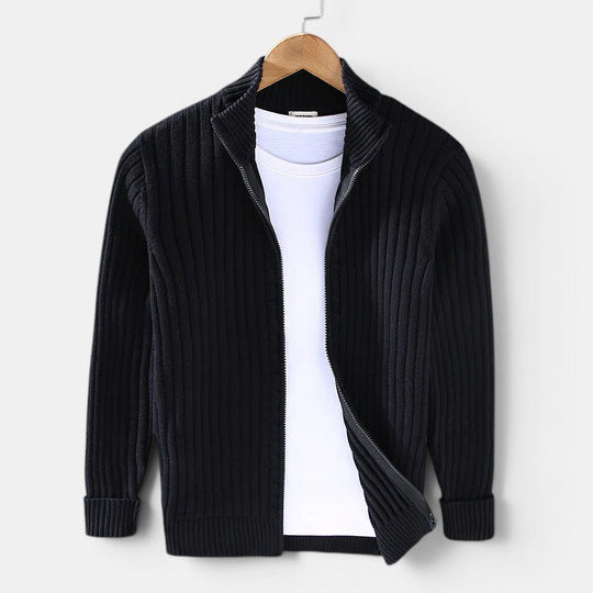 Cardigan en Maille Zippé Homme Pull Gilet Tricot