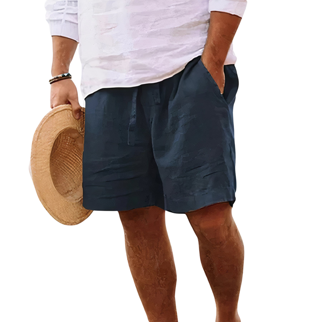 Short en Coton et Lin Homme Été Court Plage Vacances