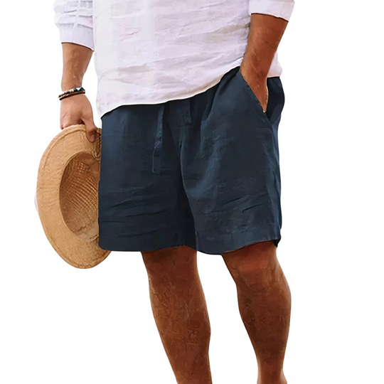 Short en Coton et Lin Homme Été Court Plage Vacances
