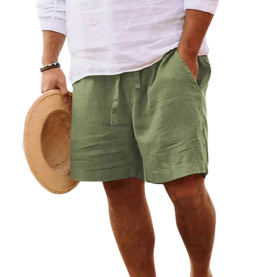 Short en Coton et Lin Homme Été Court Plage Vacances